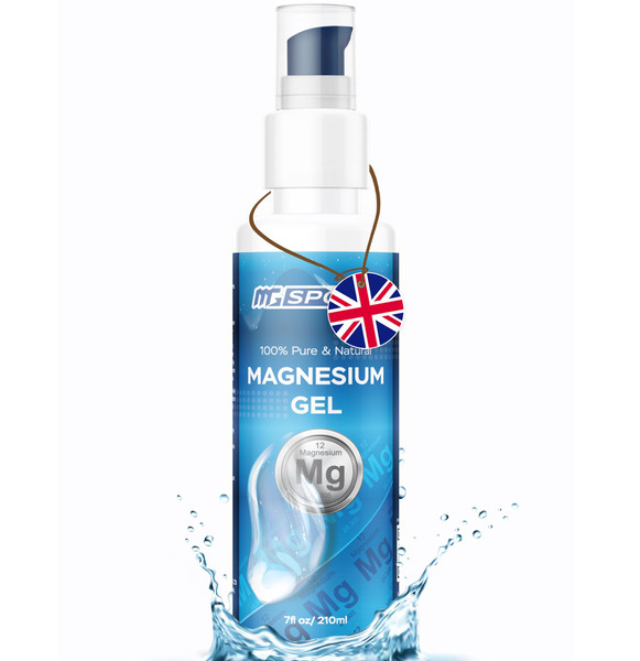 MgSport Magnesium Gel + Pump 1,050 Presses 50mg MgCl ea. for Leg Cramps. Preservatives Free, high Absorption, Less Sting Than Magnesium Oil Spray, Gel Pump for Accurate Application
