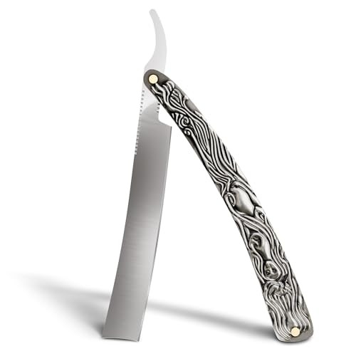 Professional Mens Straight Razor – 11.4" Barber Straight Razors for Men with Pre-Sharpened Carbon Steel Blade – Rust-Resistant & Easy to Clean Shaving Knife for Men, Ergonomic Handle & Durable Build