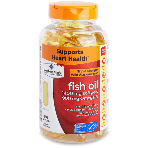 Member's Mark - Omega 3, Fish Oil 1400 mg (900 mg EPA/DHA), Enteric Coated, 150 Softgels
