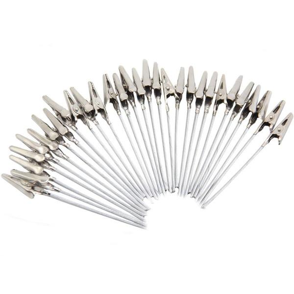 H&W 50 Pack Metal Wire Alligator Clamp, 4'' Long-Tailed Alligator Iron Clip, Stand Photo Holder Stand Memo Clip (WE1-D1)