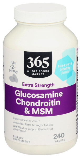 365 by Whole Foods Market, Glucosamine Chondroitin X Strength MSM, 240 Tablets