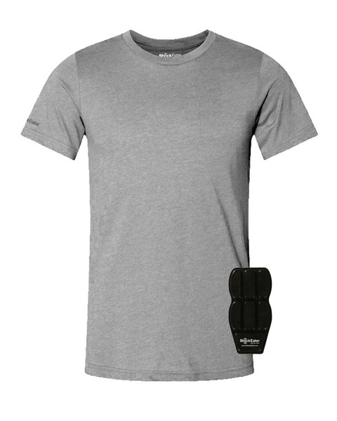 ShockEater Mens Classic Shooting Shirt, Short Sleeve, XX-Large | Recoil Pad Included Grey