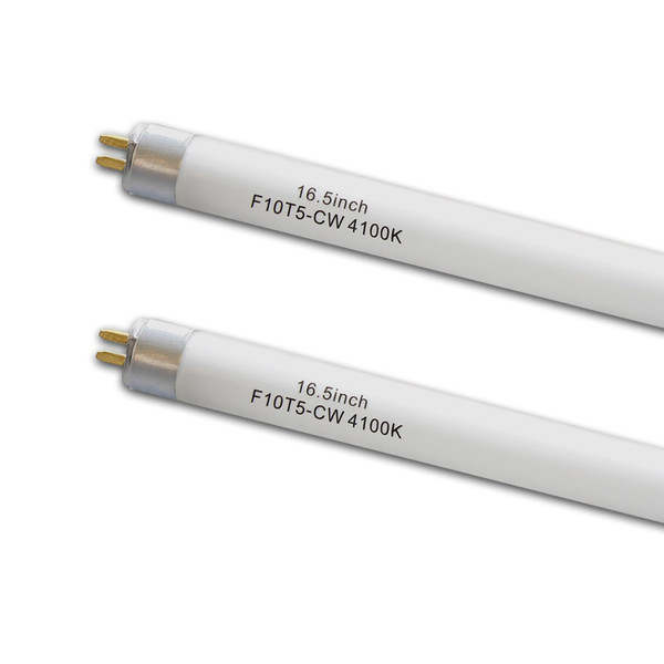 Flyercatch 16inch F10T5 CW 10watt Fluorescent Bulb, 4100K Cool White Light, Replacement T5 10W 4200K Bright White Lighting Tube, 16.5" Overall Length (2pack)