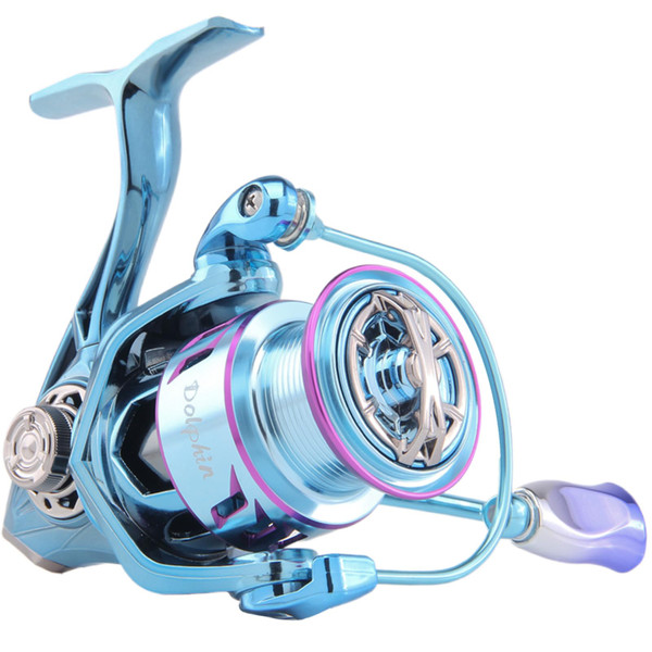 HAUT TON Dolphin Advance Edition Spinning Reel,5.2:1Gear Ratio,22LBS,5+1BB,Backlash Free Bearing,Sealed Drag System,Saltwater,Freshwater Fishing Reels (HT-DN, 2500S)