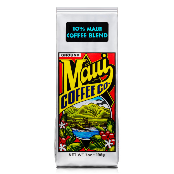 Maui Coffee Company, Maui Blend coffee, Ground (7 oz. bag) - 10% Maui Coffee Ground from Maui, Hawaii, in a Dark Roast with a Medium-Bodied Flavor for Drip Brew Maui Coffee Company, Maui Blend coffee, Ground (7 oz. bag) - 10% Maui Coffee Ground from Maui, Hawaii, in a Dark Roast with a Medium-Bodied Flavor for Drip Brew