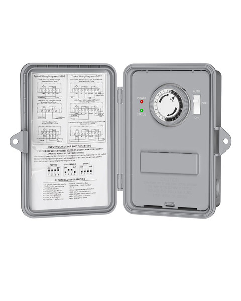 BN-LINK Pool Pump Timer, Outdoor Mechanical Timer Box, Heavy Duty 24 Hour Programmable, 2HP 40A Max, 120, 240, 277 VAC, for Pool Pump, Water Heater, Fans, SPA, ETL Listed