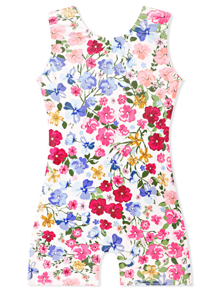 EQSJIU Baby Leotards For Girls 12-18 Months 18-24 Months 1t 2t 1-2t Years Old Toddler Floral Colorful Flower Biketard Outfits Sparkle Girls Gymnastics Leotards