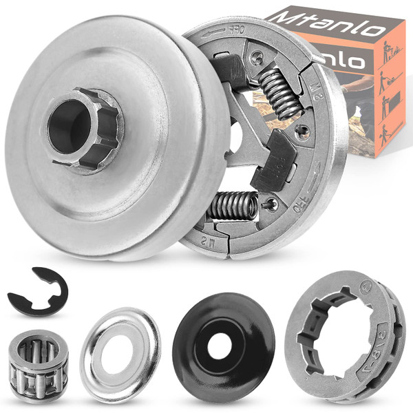 Mtanlo 3/8" Rim Sprocket Kit For Stihl MS461 MS 461 Chainsaw Clutch Drum Washer Cover, Clutch Drum, Clutch Assy, Clutch Washer, Clutch Cover, E-clip, Rim Sprocket, Needle Bearing.