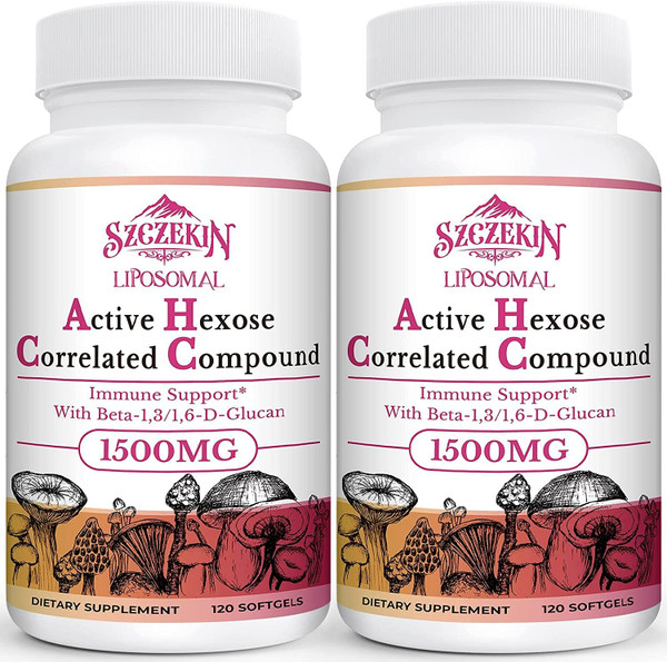 SZCZEKIN 1500mg Liposomal Active Hexose Correlated Supplement,240 Soft Gels Beta-Glucans with Natural Mushroom Extract, Immune System, Liver Function, Maintain T-Cell & Killer Cell Activity