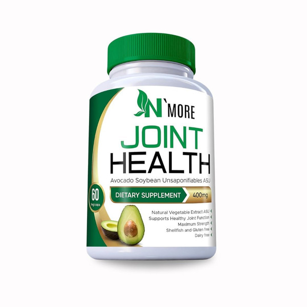 N'More Avocado Soybean Unsaponifiables Joint Health Supplement 400 mg, Non-GMO, Dairy, Gluten & Shellfish Free, 60 Day Supply, One Capsule Per Day N'More Avocado Soybean Unsaponifiables Joint Health Supplement 400 mg, Non-GMO, Dairy, Gluten & Shellfish Free, 60 Day Supply, One Capsule Per Day