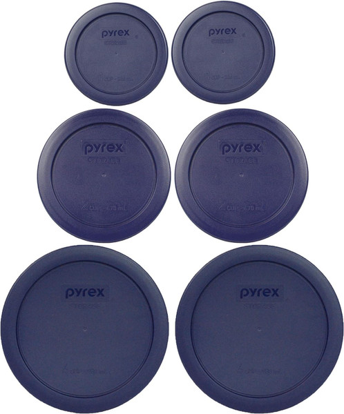 Pyrex (2) 7202-PC 1 Cup (2) 7200-PC 2 Cup (2) 7201-PC 4 Cup Blue Replacement Lids - Original Genuine Pyrex - Made in the USA Pyrex (2) 7202-PC 1 Cup (2) 7200-PC 2 Cup (2) 7201-PC 4 Cup Blue Replacement Lids - Original Genuine Pyrex - Made in the USA