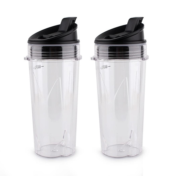 Anbige Replacement Parts 3 tabs cups intended for Nutri Ninja Blender, 2 Pack 16-ounce Single Serve Cup and Sip&Seal Lid Fit Ninja BL200 30/ BL201 30/BL201C 30/BL203QBK