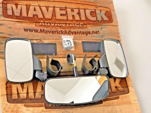 Maverick Advantage 3 pc Set-Rear and Side View Mirrors Heavy Duty Sport for Kawasaki Teryx & 4 LE