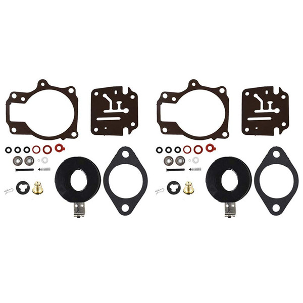 ALL-CARB 2 Pack Carb Repair Kits with Float Replacement for Johnson Evinrude 396701 18 20 25 28 30 35 40 45 48 50 55 60 65 70 75hp