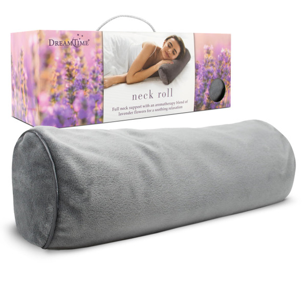 Dreamtime Neck Roll Pillow, Buckwheat Filling, Soothing Lavender Scent, Neck Pillow for Great Sleep