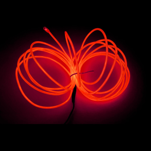 MaxLax EL Wire Red, 32.8ft/10m Portable Battery Pack Neon Light Strip 360° Cuttable Glowing Rope Lights for Parties, Halloween, DIY Decoration