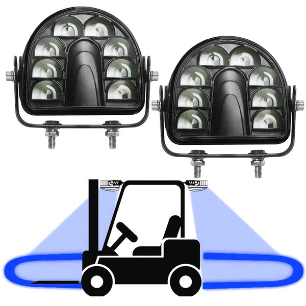 ONERAY [2 Pack Forklift Safety Light Blue Arc LED Warning Light Warehouse Pedestrian Warning Arch Zone Spotlight 20W DC10-80V for Truck Security Indicator Spotlight Brightness (New)