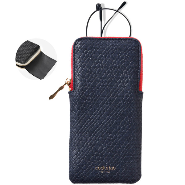 Cockatoo Portable Glasses Case, Drop-Resistant Eyewear Storage Pouch, Slim Soft Case for Sunglasses, Noble Crown Blue with Cleaning Cloth (Crown Blue) Cockatoo Portable Glasses Case, Drop-Resistant Eyewear Storage Pouch, Slim Soft Case for Sunglasses, Noble Crown Blue with Cleaning Cloth (Crown Blue)