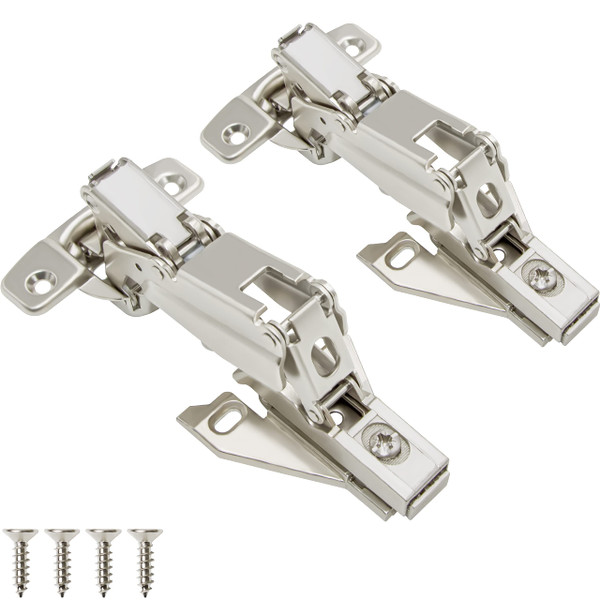 TOUCH Cabinet Hinges (1 Pair, 2 PCS) Face Frame 165 Degree Full Overlay Clip-on Lazy Susan Self Close Folding Cupboard Door 3-Way Adjustable Kitchen Corner Cabinet Hinges with Screws