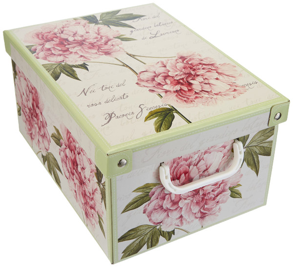 Lavatelli Collection Small Peonies, decorative storage box, cardboard storage boxes with lids, storage boxes with lids and Handles, clothes storage, toy box storage, storage baskets, teddy storage,