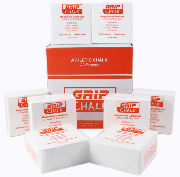 FAZ BRAND Grip Chalk Lifting, Gym and Climbing Chalk 1 lb. Box (8 x 2oz Bars)