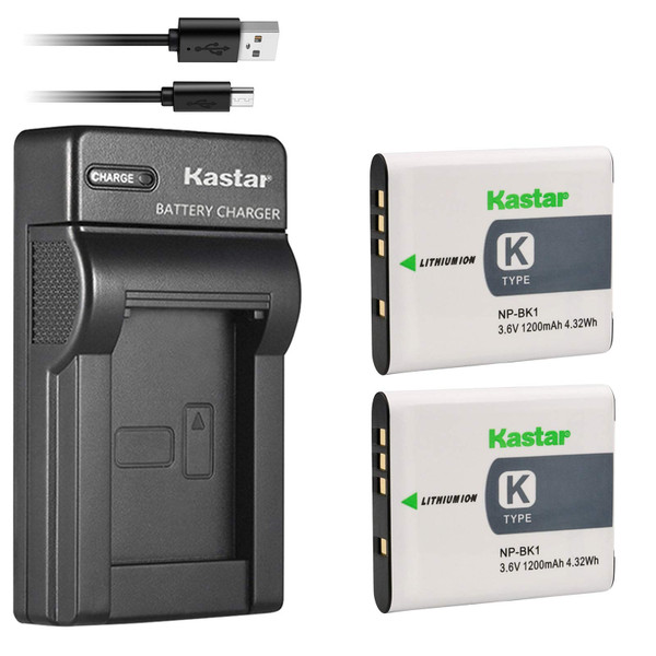 Kastar Slim USB Charger for Sony NP-BK1 & Cybershot DSC-W180 to W980, Webbie MHS-CM1 & PM1 to PM5, Bloggie MHS-CM5