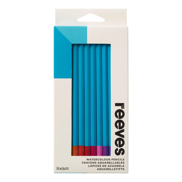 Reeves Watercolor Pencil Set - Vibrant Colors for Beginners, Hobbyists, and Artists - Versatile for Drawing & Blending - Pack of 24