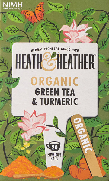 Heath & Heather Organic Green Tea & Turmeric Tea 20 bags