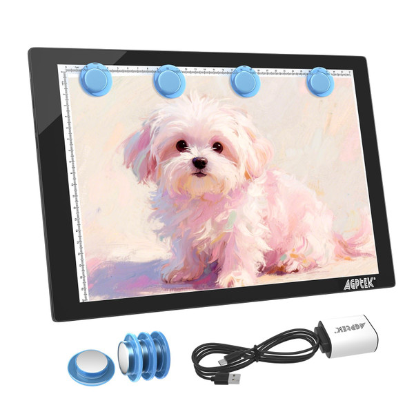 Light Box,Magnetic A4 Light Pad LED Tracing Light Board Physical Buttons Control USB Powered Ultra-thin Dimmable Brightness for Diamond Painting Tatoo Pad Animation,Sketching,Stencilling X-ray Viewing
