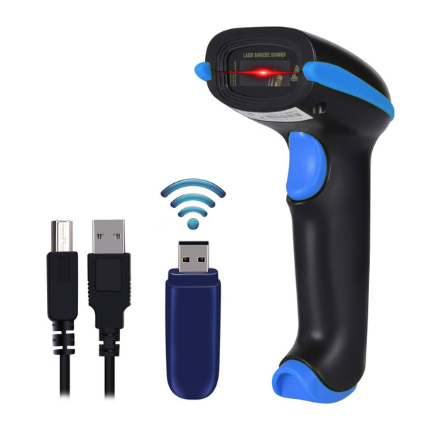 WoneNice 2.4G Wireless Barcode Scanner – 1D Handheld Cordless Barcode Reader for Retail, Warehouse, Inventory – 100ft Range, Plug & Play – Compatible with Windows, Linux, POS (Blue)