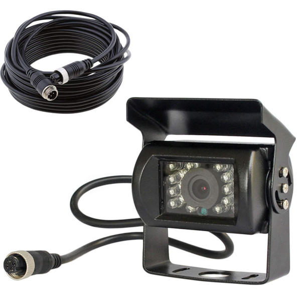 4 Pin Heavy Duty Night Vision Rear View Camera with 18 IR LEDs Waterproof Bus Truck Trailer 12V-24V with 15M 4 Pin Cable