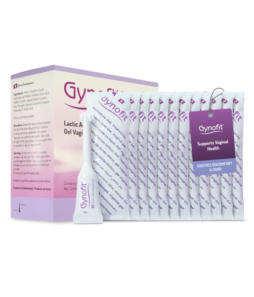 Gynofit Lactic Acid Vaginal Gel - Vaginal Moisturizer - pH Balance Restorer - Vaginal Health - Prevents Itching, Burning & Odor - Hygienic Applicator - Treats & Prevents Vaginal Infections (12 Count)