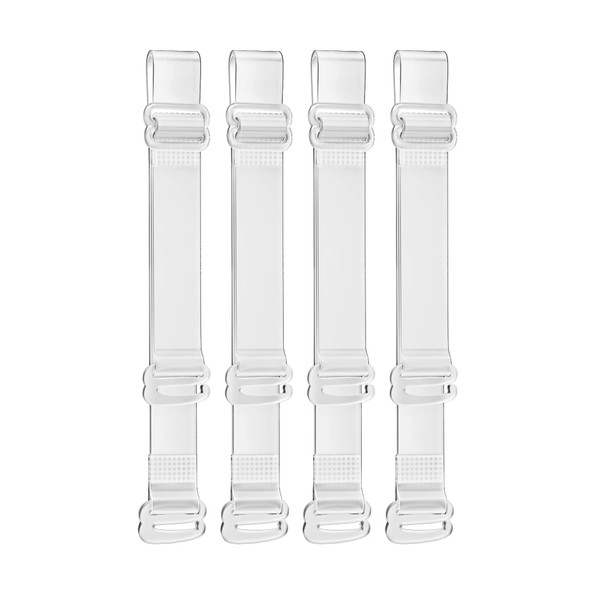 SUREMATE Invisible Clear Bra Strap Non-Slip Adjustable Bra Strap Soft 2 Pair Transparent Shoulder Strap (12mm, Clear) …
