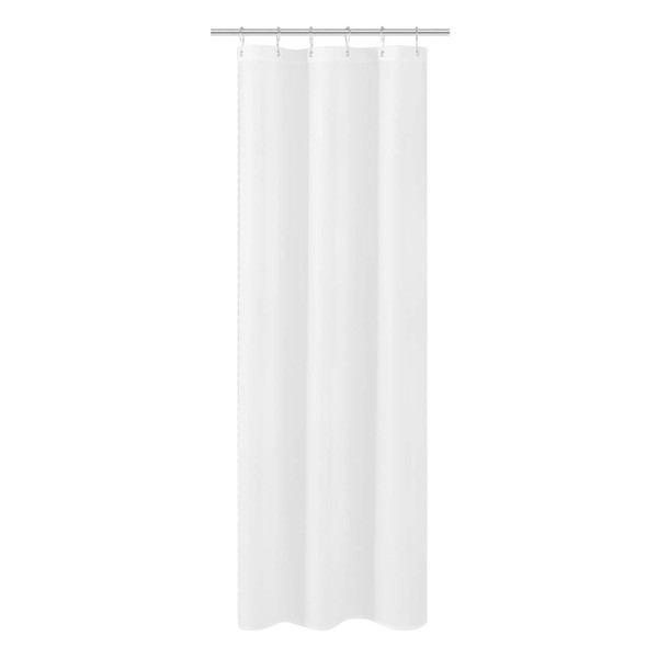N&Y HOME Small Stall Shower Curtain Liner Fabric 32" W x 72" L inch Narrow Size, Hotel Quality, Washable, Water Repellent, White Bathroom Curtains with Grommets, 32x72