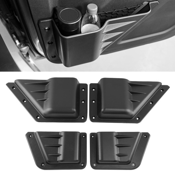 RUIWITSUN Door Side Cup Holder Storage Pocket Compatible with Ford Bronco 4 Door 2021-2025, Side Door Storage Pocket Front & Rear Door Cup Holder Organizer Box for Bronco