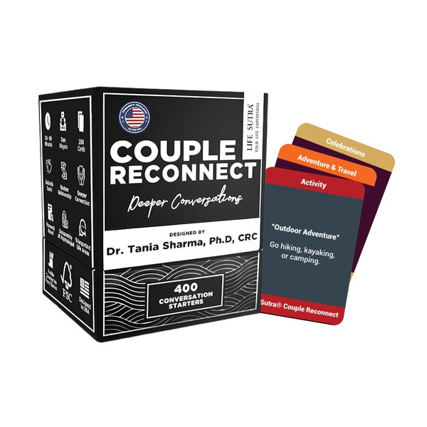 Life Sutra Couple Reconnect Card Game – 400 Conversation Cards to Build Trust, Deepen Bond & Strengthen Communication – A Therapy-Inspired Game for Married & Mature Couples to Reconnect