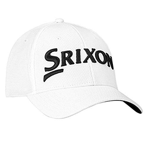 Srixon Golf Men's Flexible Fitted Hat, White, Large/X-Large
