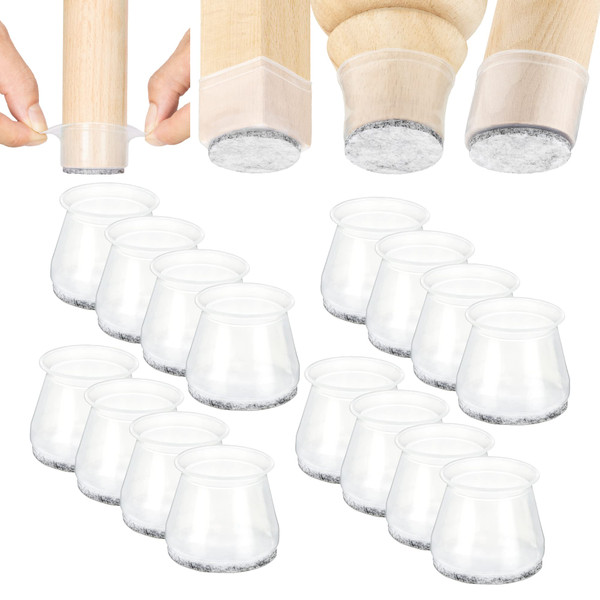 Aneaseit Silicone Chair Leg Floor Protectors, Felt Furniture Pads for Hardwood Floors, Rubber Chair Leg Protectors, Covers for Wooden Floors or Tile (16pcs, Clear) Aneaseit Silicone Chair Leg Floor Protectors, Felt Furniture Pads for Hardwood Floors, Rubber Chair Leg Protectors, Covers for Wooden Floors or Tile (16pcs, Clear)