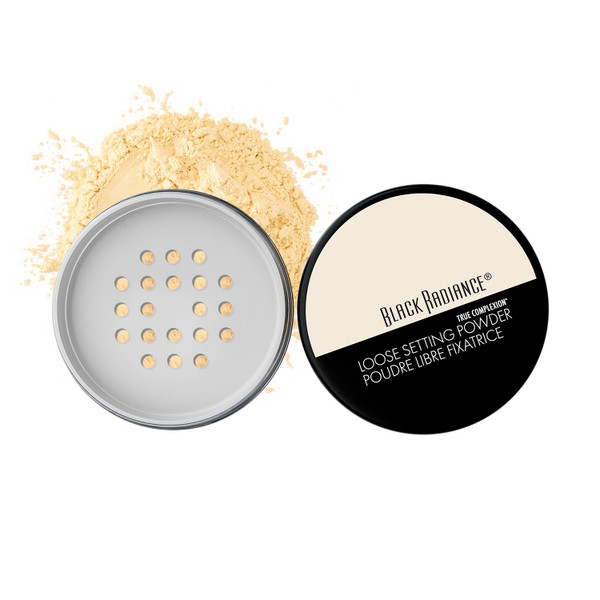Black Radiance True Complexion Loose Setting Powder, Silky Blendable Formula, Minimizes Imperfections, Long-Lasting Makeup Set(Packaging May Vary) - Banana