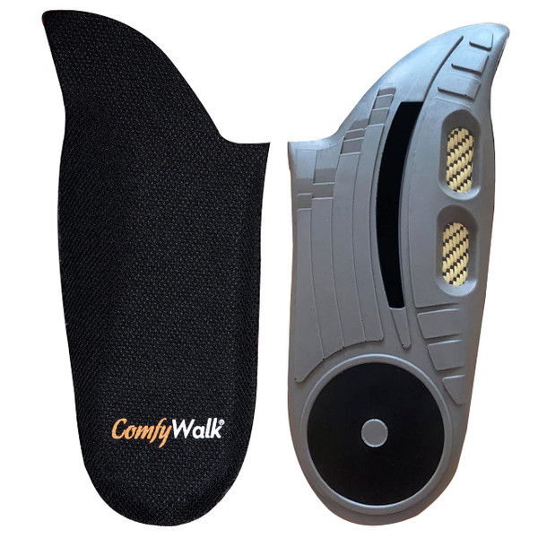 ComfyWalk Insoles with Our Famous OPTRON Material, Accepted by The American Podiatric Medical Association, Unique 6 Patented Design for Amazing Comfort and minimize Pain (Mens)