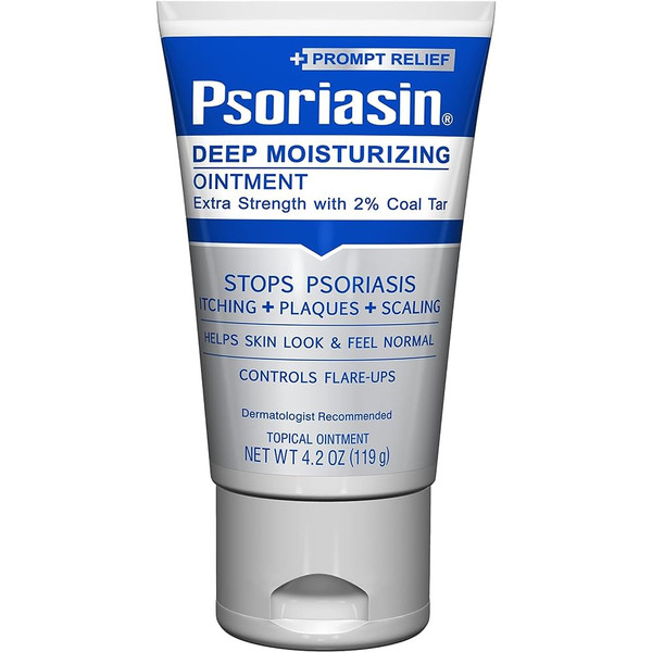 Psoriasin Deep Moisturizing Ointment - 2% Coal Tar - Stops Psoriasis Itching, Scaling, Redness - 4.2 oz