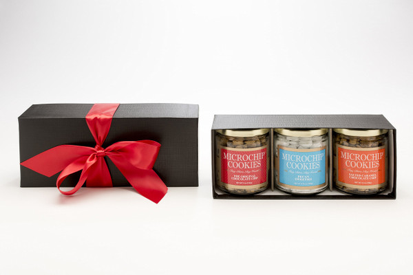 World's Tiniest, Most Irresistible Microchip Cookies - A Triple Sweet Gift - Triple Gift Box - Be The Party Favorite & Give The Gift Of Gourmet Microchips -Small Batch Handmade In Texas