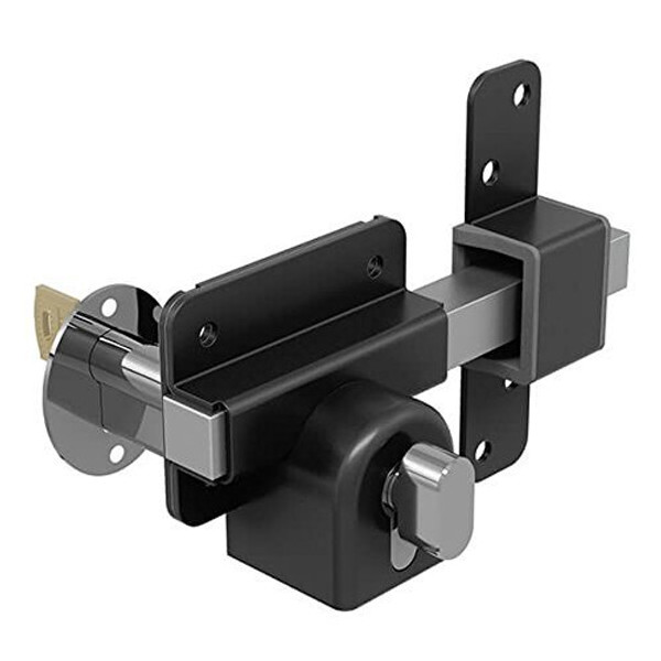 GateMate Long Throw Gate Lock, Euro Profile Gate Lock for Sheds, Gates & Garage Doors, Keyed Outside & Inside Thumb Turn, 316 Stainless Steel, for Wooden Gates & Doors Up to 2” (50mm), 5 Keys
