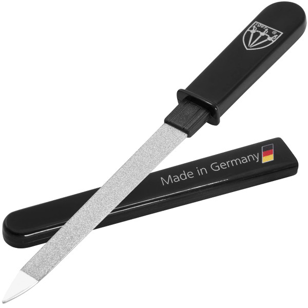 3 Swords Germany - brand quality double sided (fine & coarse) SAPPHIRE POCKET NAIL FILE manicure pedicure grooming for professional finger & toe nail care by 3 Swords, Made in Solingen Germany