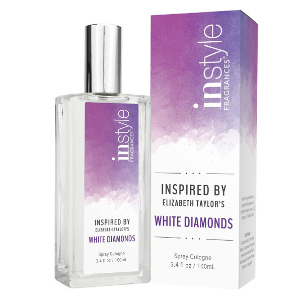 Instyle Fragrances, Inspired by Elizabeth Taylor's White Diamonds, Eau de Toilette, Fragrance for Women, Paraben Free, Never Tested on Animals, 3.4 Fluid Ounces
