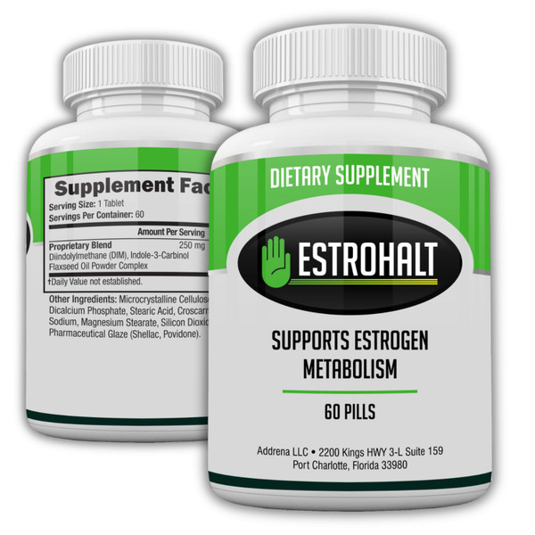 Estrohalt Estrogen-Blocker Supplement & Natural Anti Aromatase Inhibitor Pills for Men & Women DIM (Diindolylmethane) & Indole 3 Carbinol (I3C) Supplements for Estrogen Dominance & Hormone Balance