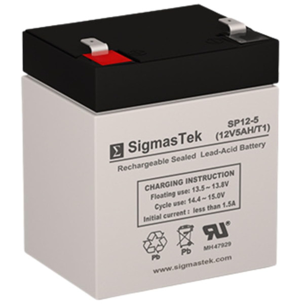 SigmasTek Leoch DJW12-4.5 Compatible Battery, 12V 5Ah F1