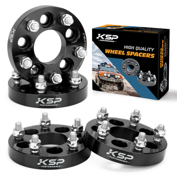 KSP 25mm Wheel Spacers 5x100 to 5x114.3, Change Bolt Pattern Wheel Adapter with 12x1.5 Stud 64.1mm Hub Bore Compatible with Toyo-ta Che-vy Dodge, 5x4.5 Large Wheel Work on 5X100 Small Vehicle Hub