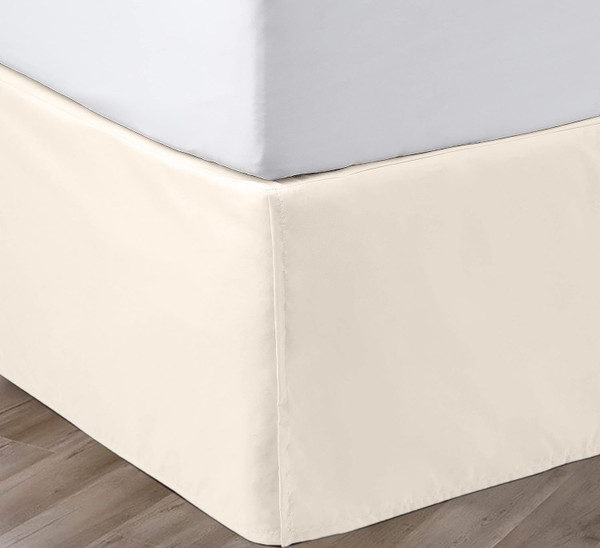 SGI bedding 12 inch Drop Bed Skirt Full Size - Platform Style with Secure Fit, Classic Tailored Look, Elegant Pleated Style Dust Ruffle, Split Corners, Wrinkle Resistant Microfiber - Butter