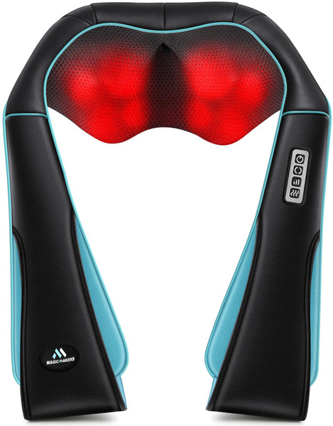 MagicMakers Electric Shiatsu Neck Massager with Heat - Pain Relief for Back, Shoulders & Feet - Gift for Men, Women, Mom & Dad - From Daughter or Son - Ideal for Christmas, Mother's Day & Father's Day